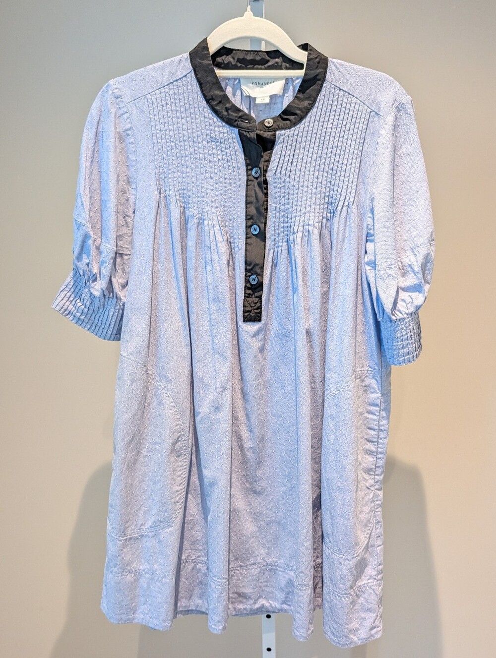 Tuckernuck Pomander Place Clarke Popover Chambray Dress Short Sleeve XS Preppy
